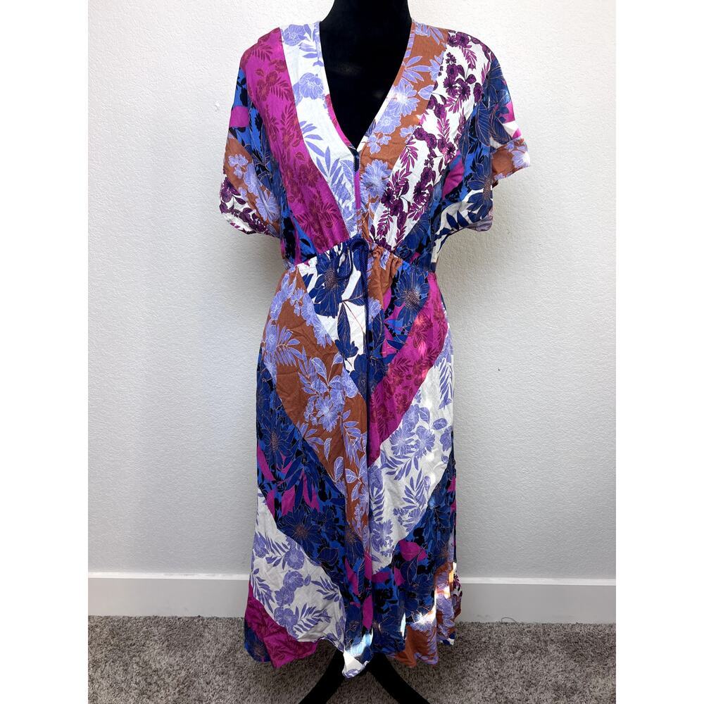 Charming Xirena Grayson Pink Patchwork Floral Dress - XS